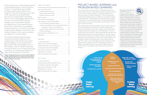 Sample page from Ensuring Equity in Problem-Based Learning Toolkit