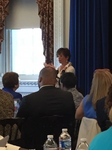 Senior White House Advisor Valerie Jarrett speaks to Forum attendees
